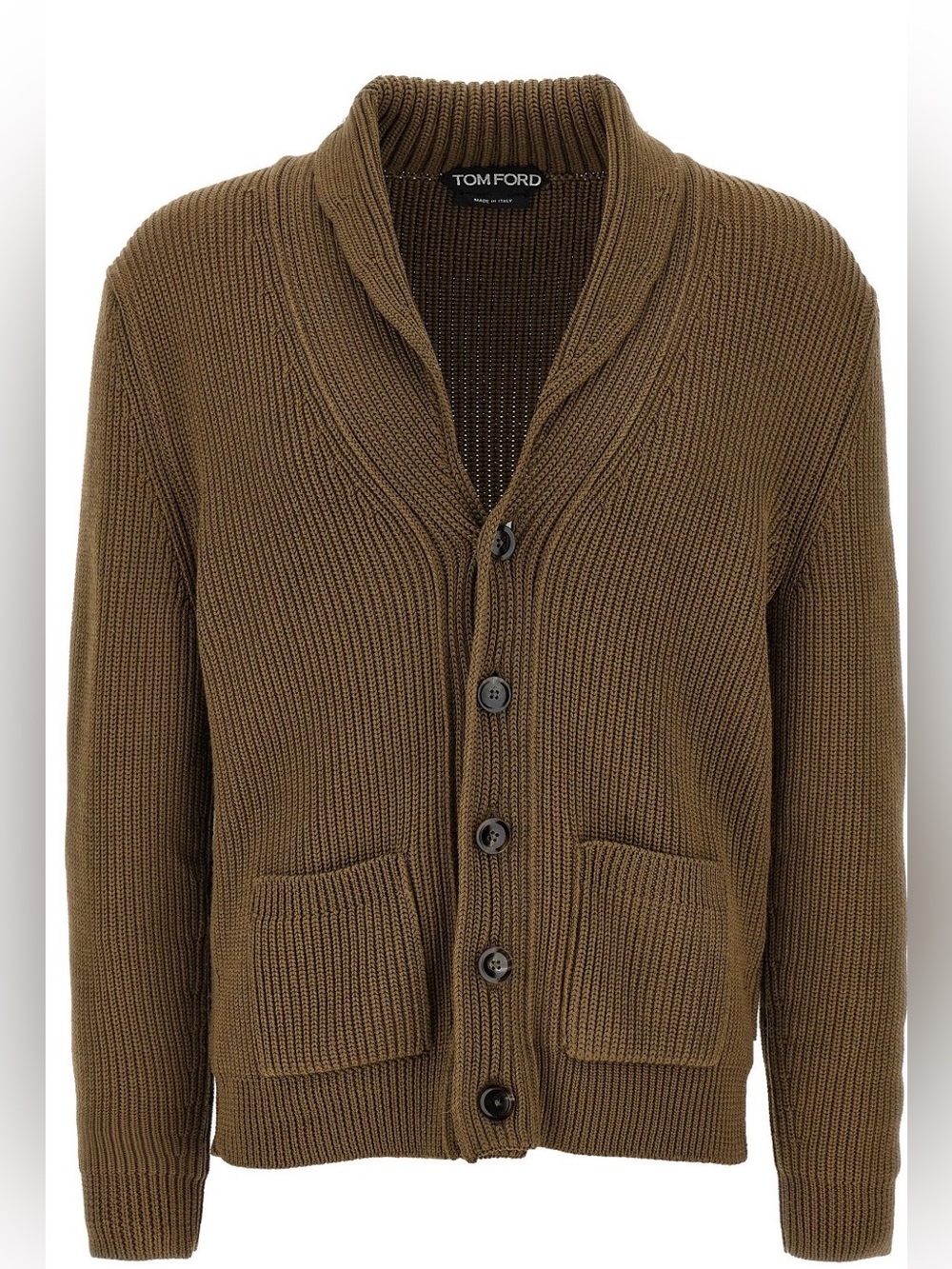 Tom Ford Ribbed Knit Shawl Collar Cardigan. Size 46 IT